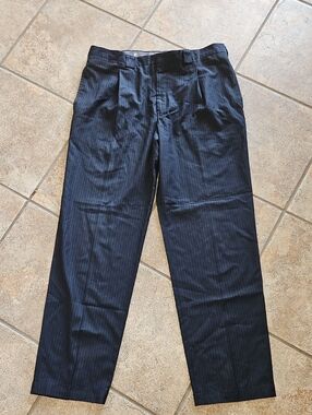 Yves Saint Laurent Men's Black Pinstripe Dress Trousers Size 46